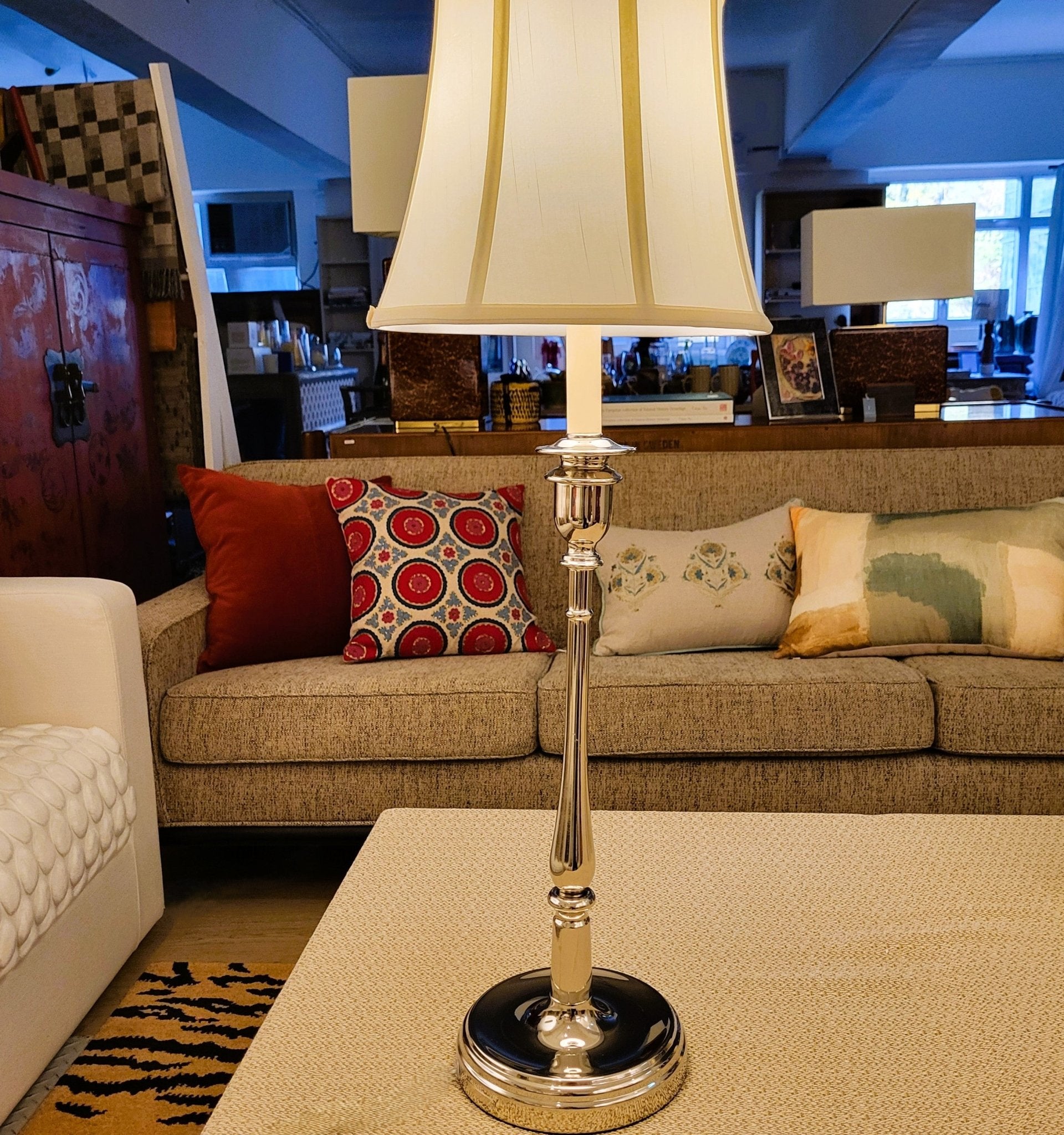Chrome table lamp, detail