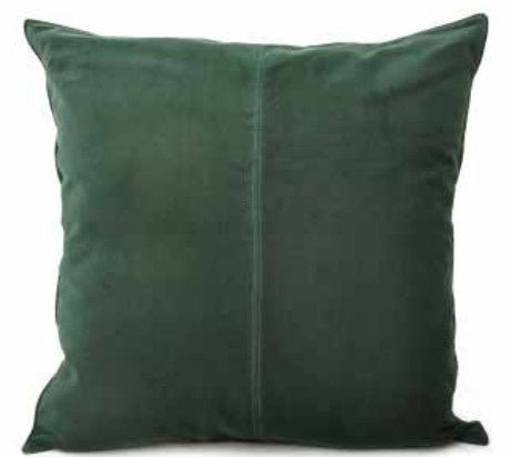 Dark green cotton velvet cushion cover, 50 x 50cm, concealed back zip