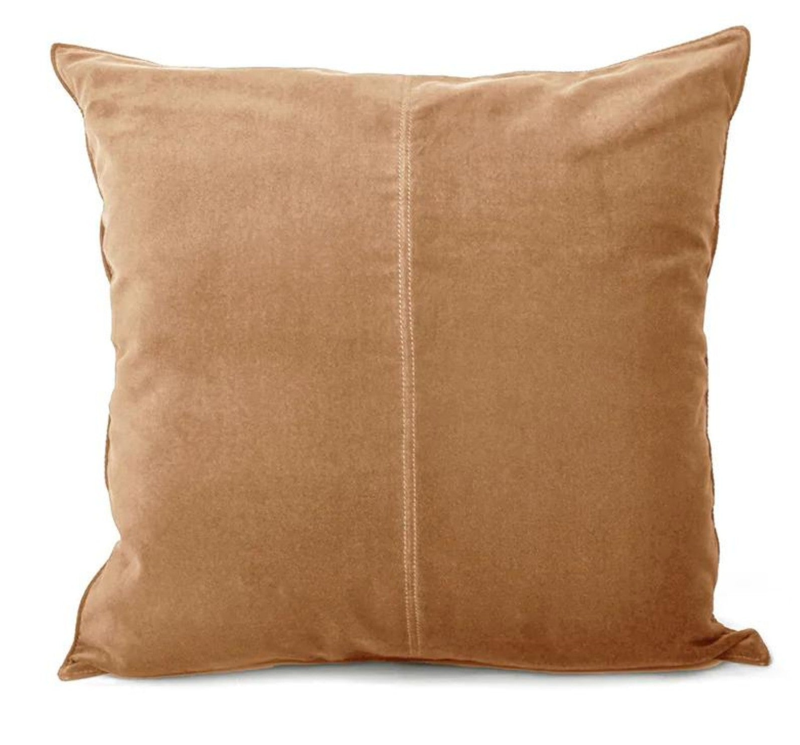 Caramel cotton velvet cushion cover, 50 x 50cm, concealed back zip