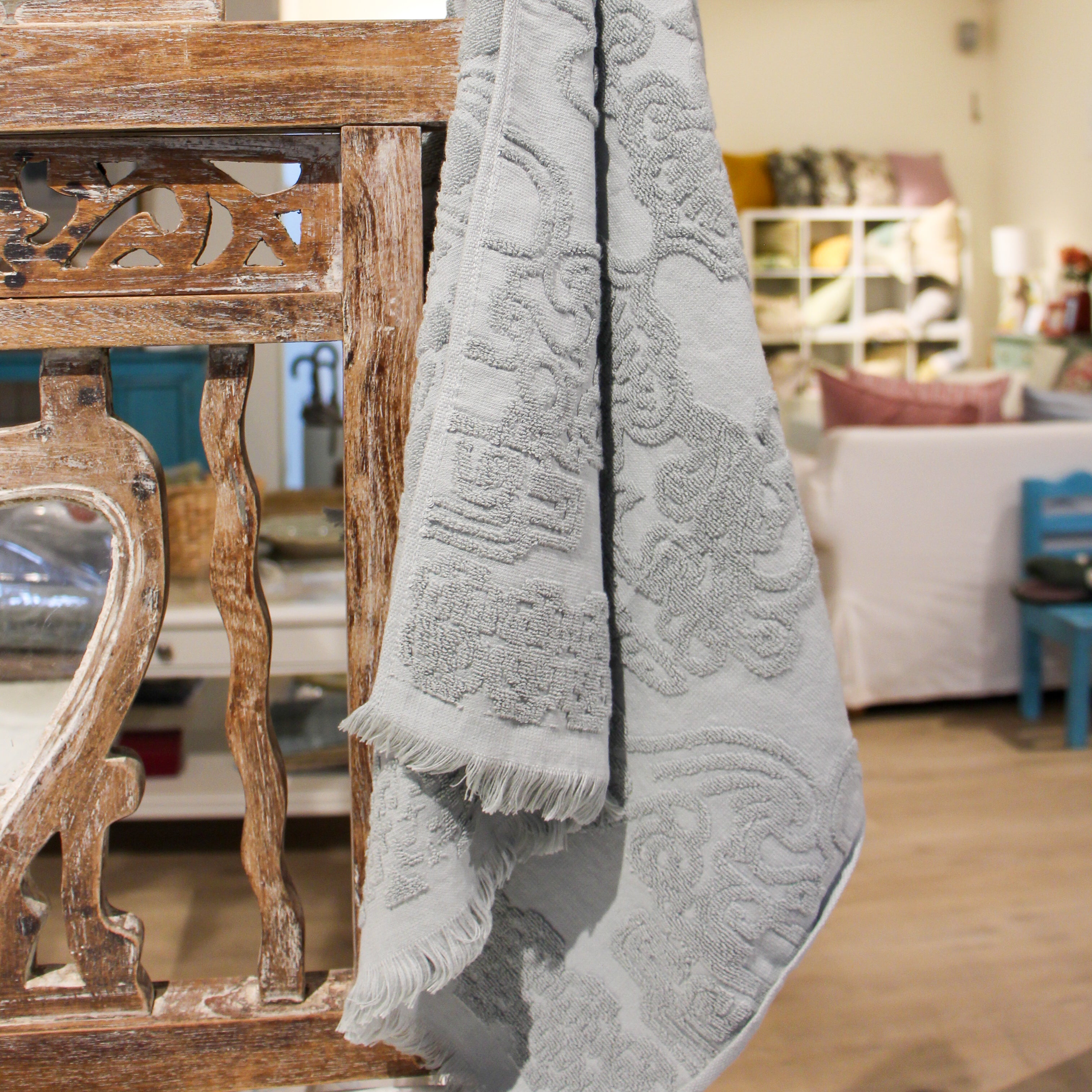 Bo jacquard cotton towel in mint