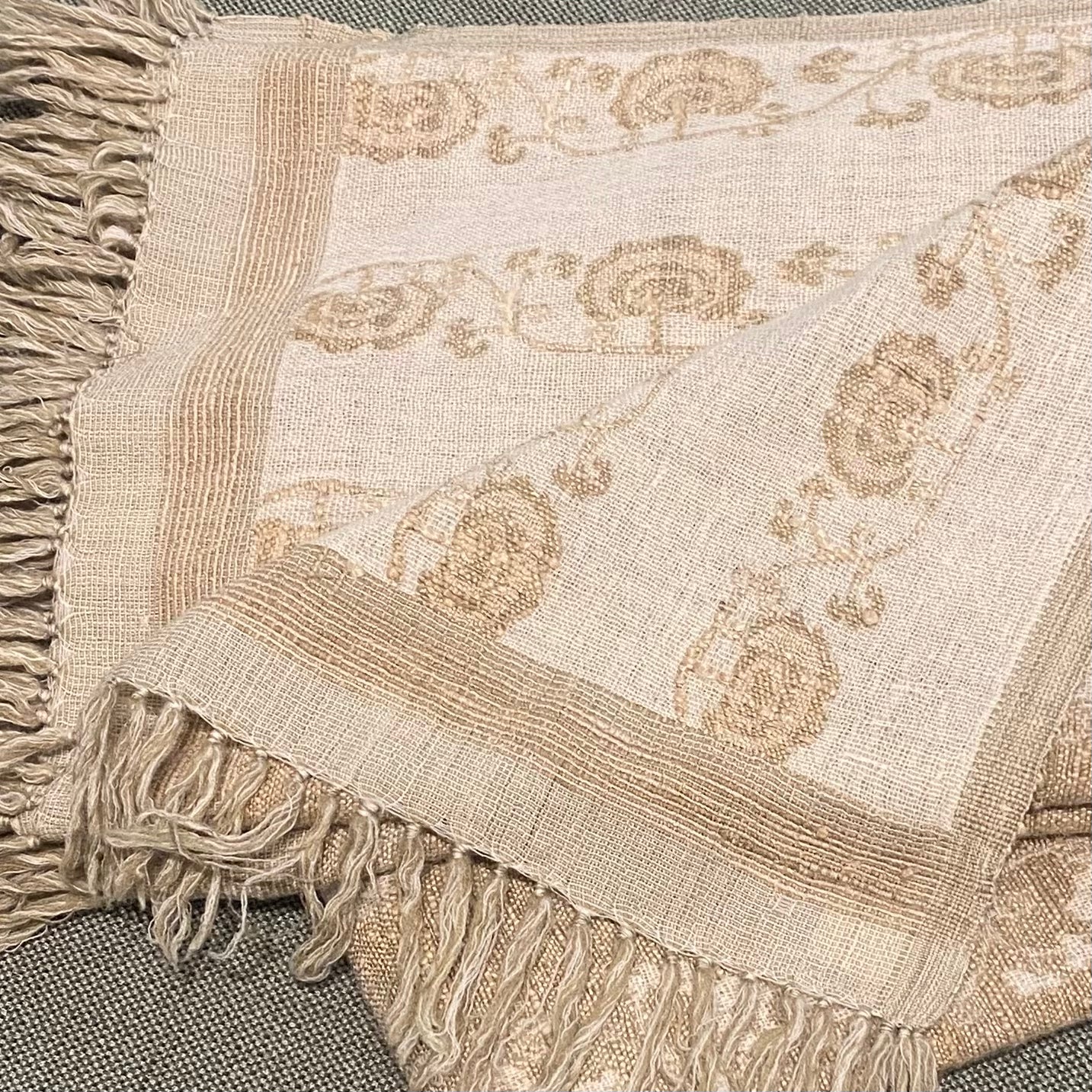 Assorted silk and wool handwoven throw, reversible design, India