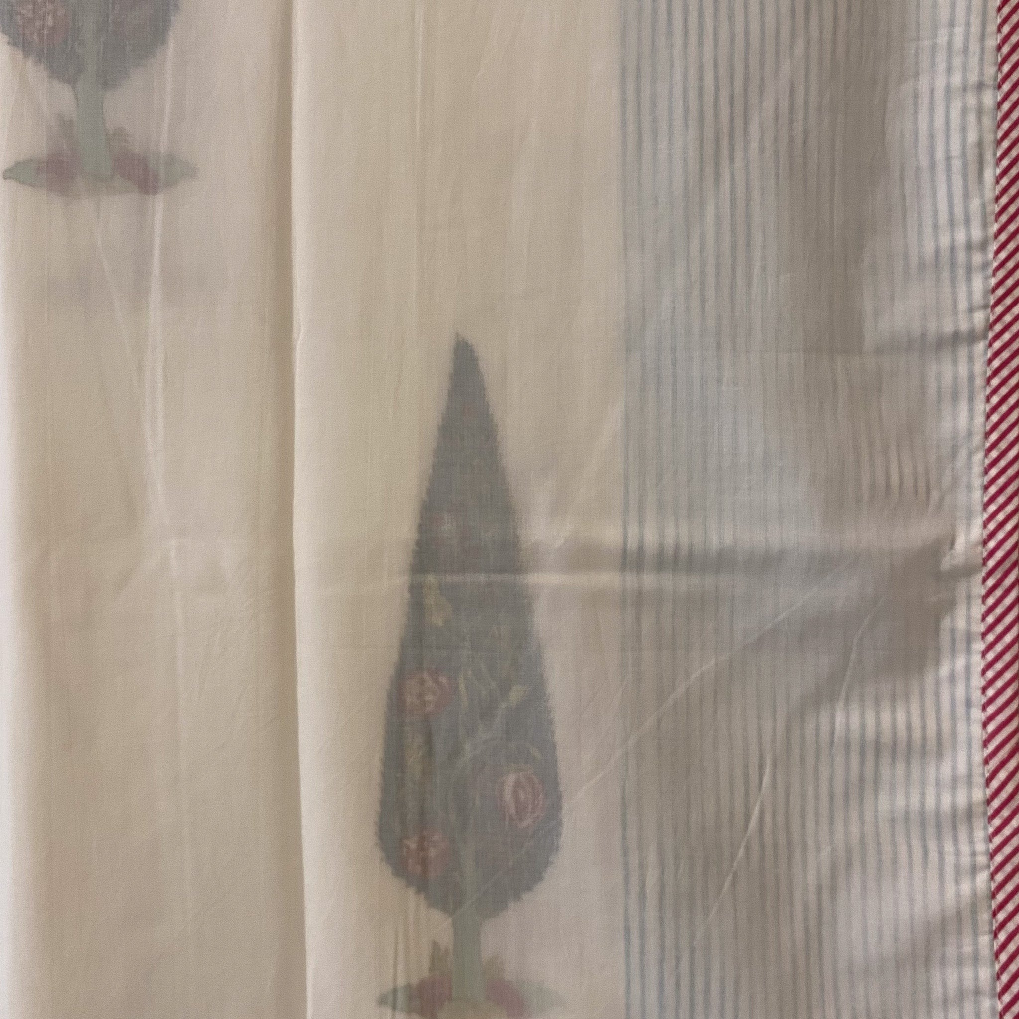 Single dohar blanket in a multicolour plant print