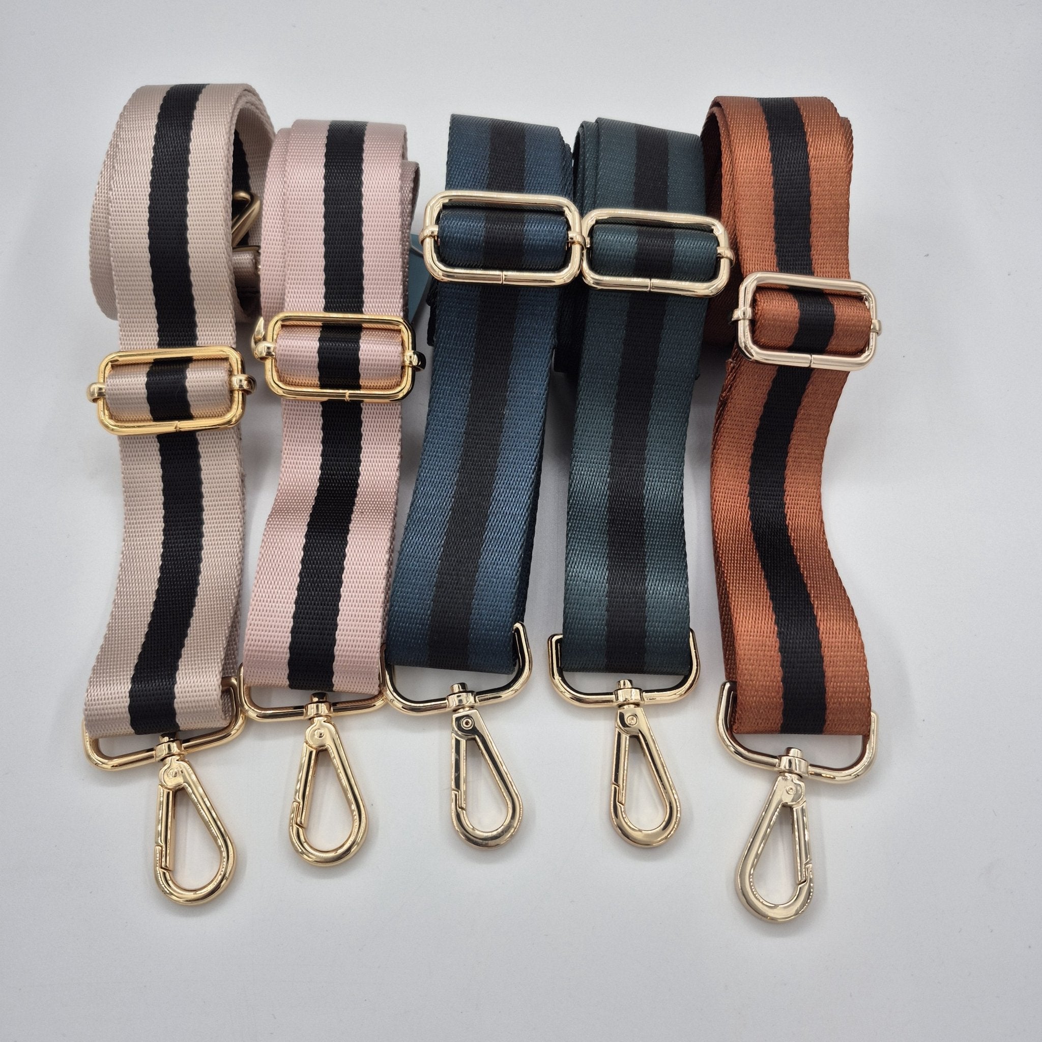 Ceannis adjustable shoulder strap, assorted recycled polyester with gold buckle