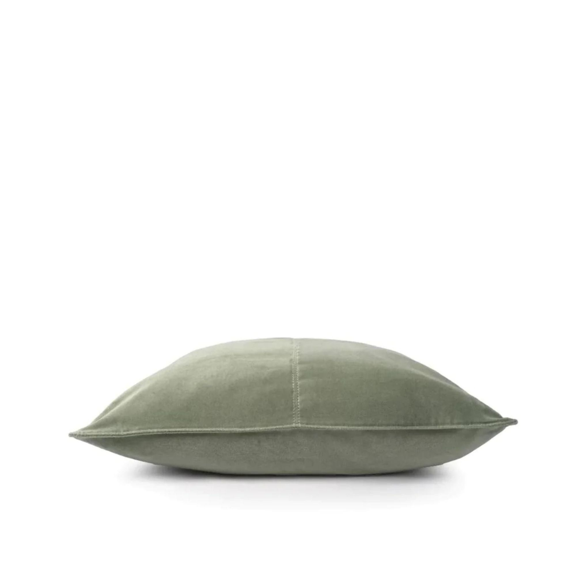 Green velvet cushion cover, soft cotton, styled