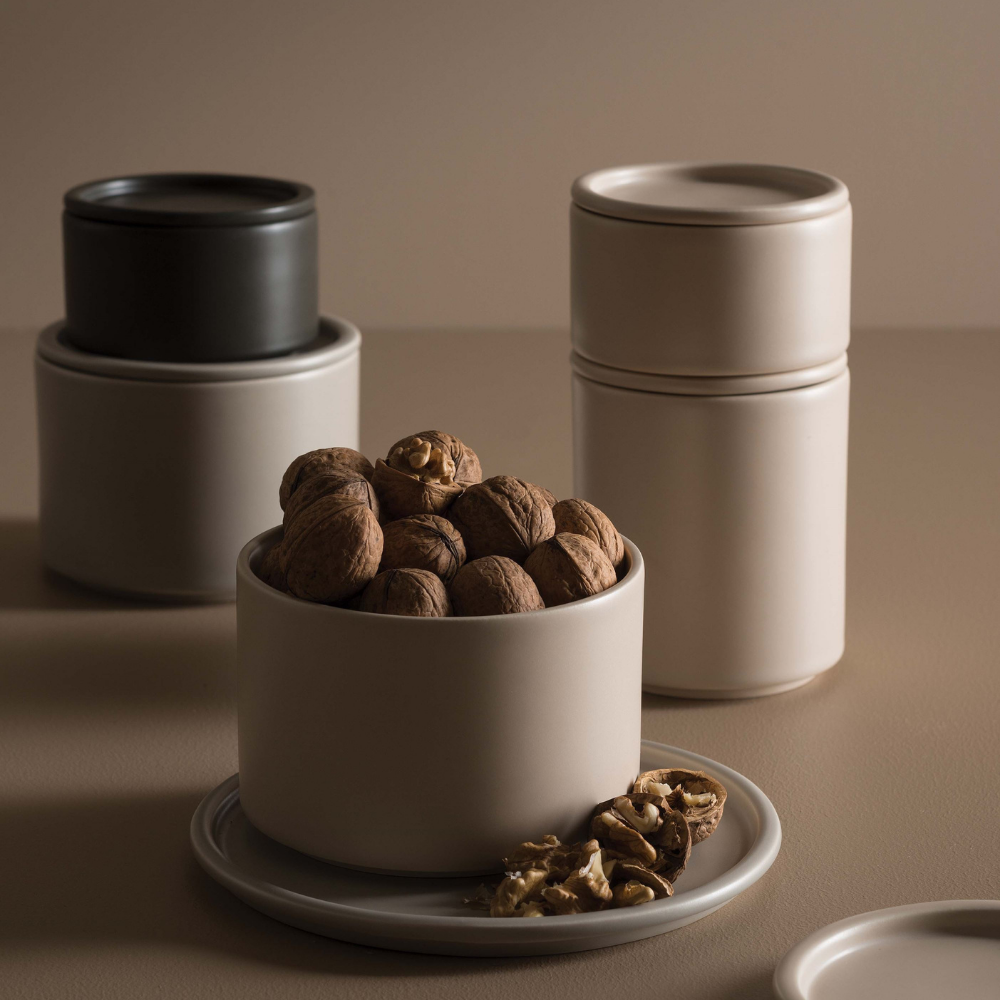 Bower Ceramic canister Oyster Medium