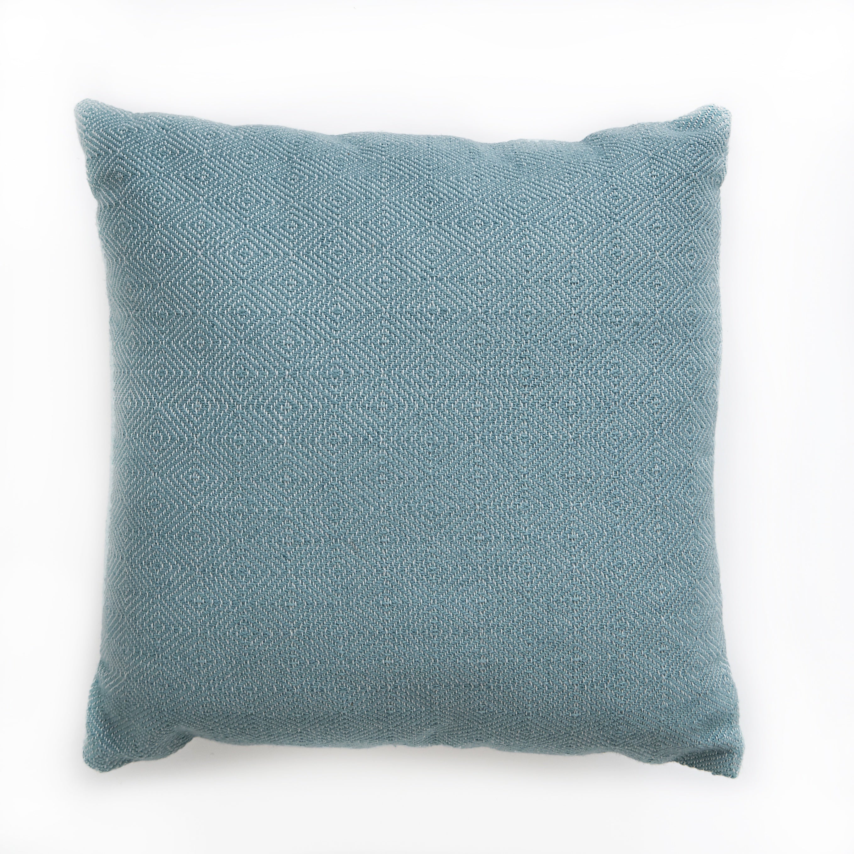 Teal diamond cushion by Weaver Green, recycled plastic, detail