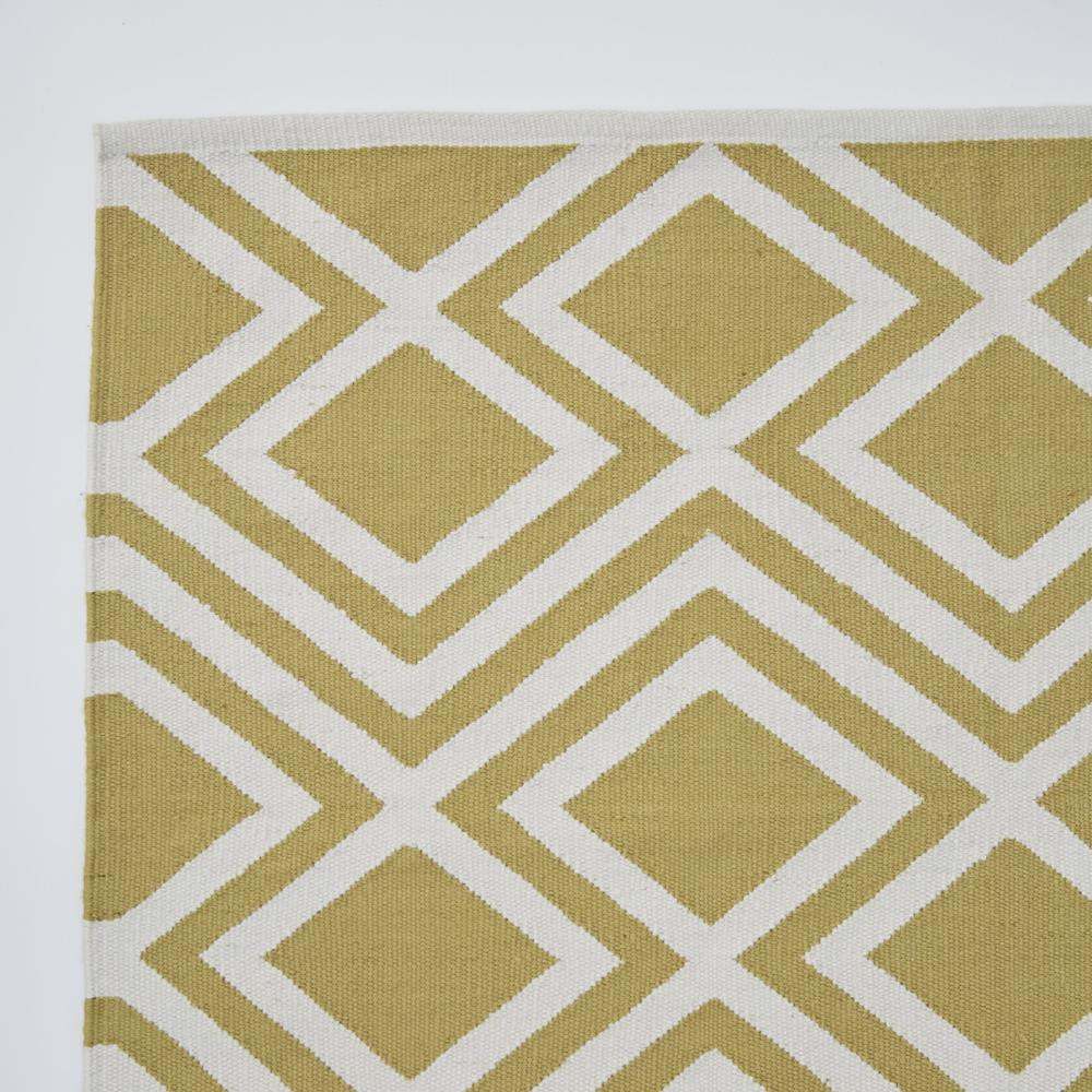 Gooseberry green Iris rug, flat weave detail, Weaver Green