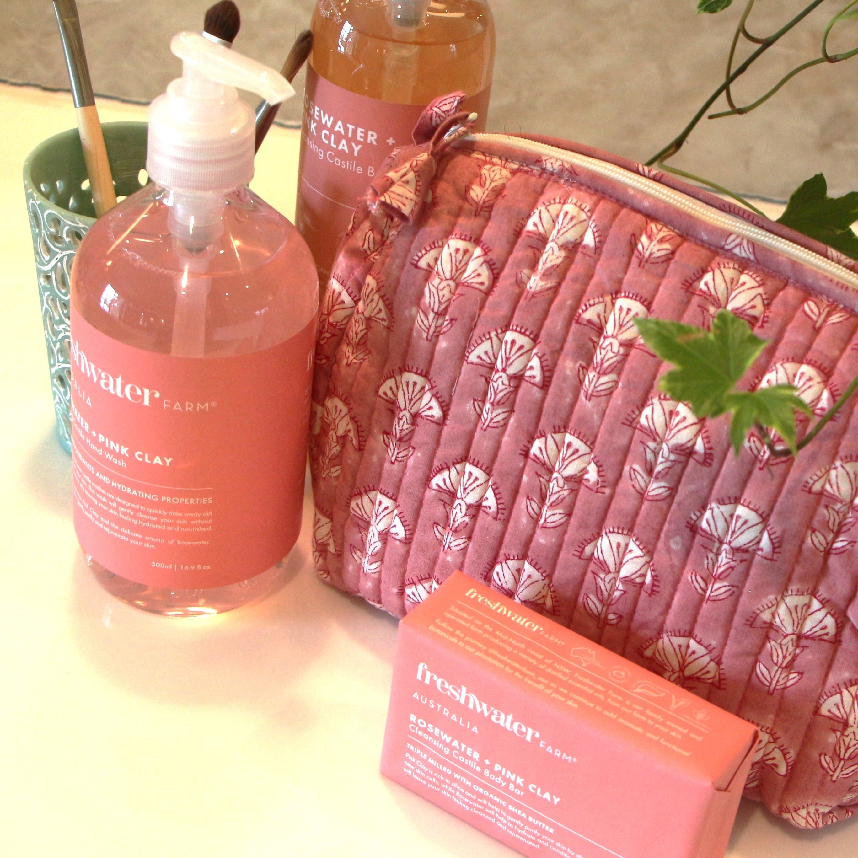 Rosewater and pink clay body bar with shea butter and olive oil, creamy lathering soap