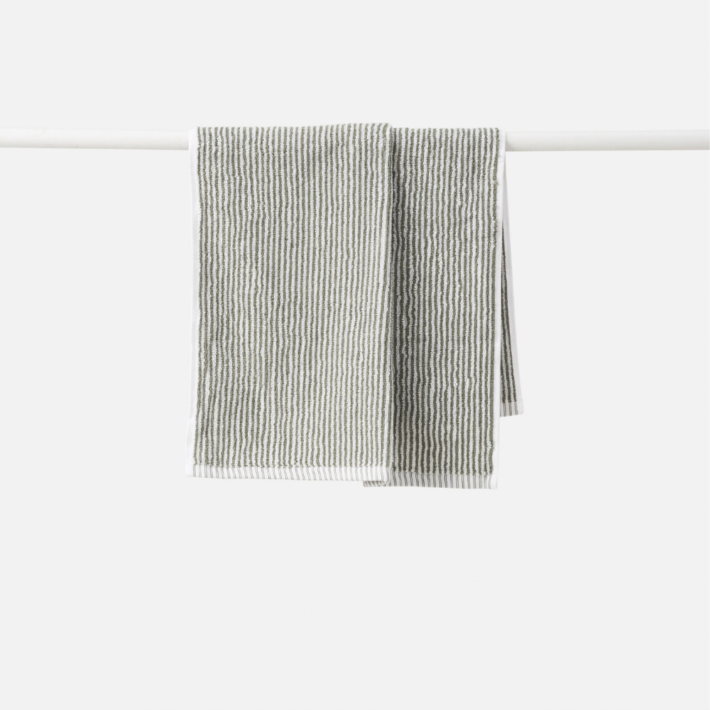 Stripe Organic Cotton Towel Olive Range