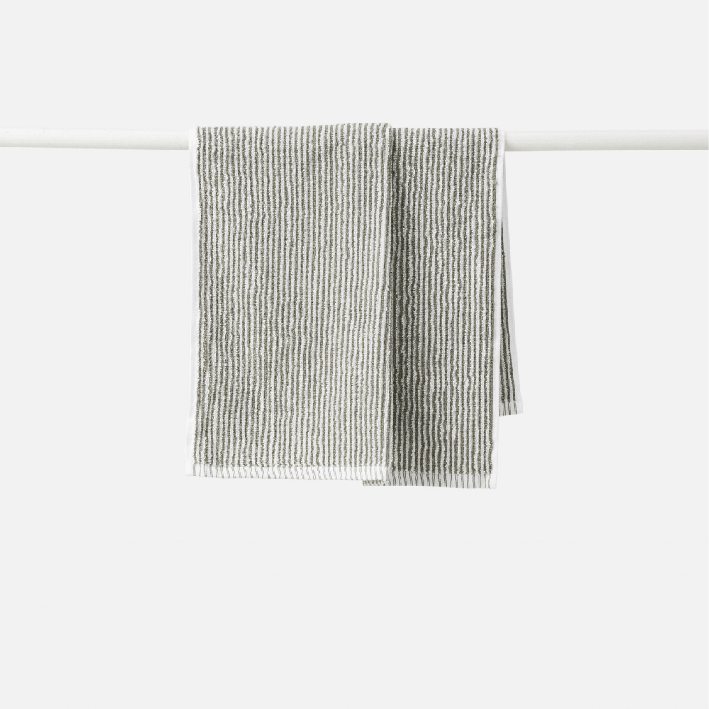 Stripe Organic Cotton Towel Olive Range