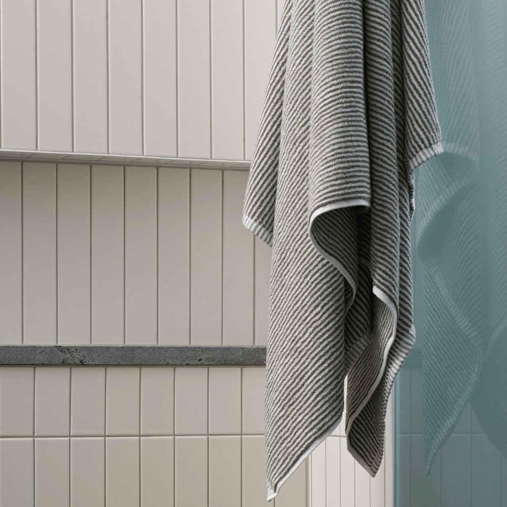 Stripe Organic Cotton Towel Olive Range