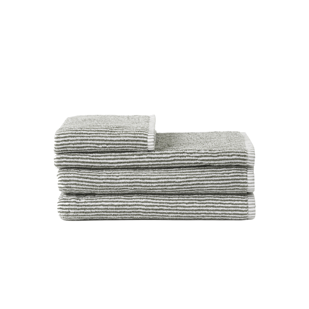 Stripe Organic Cotton Towel Olive Range