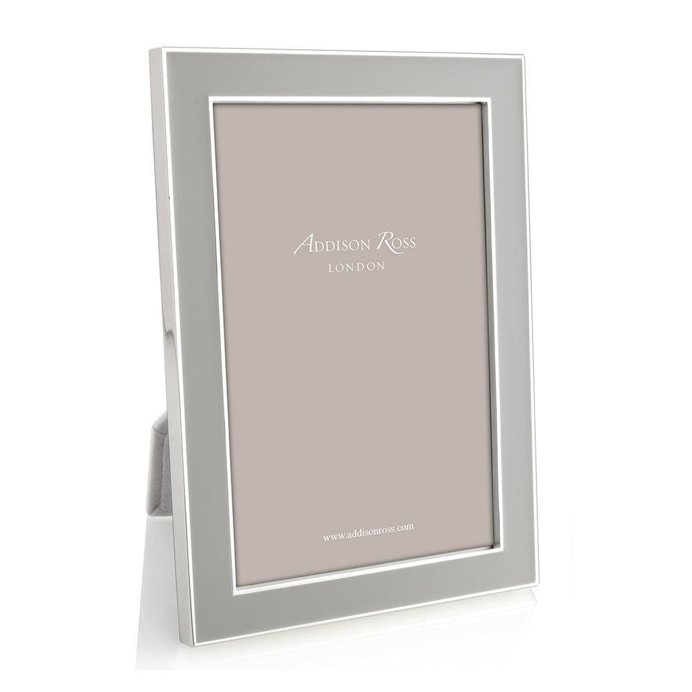 Enamel frame in chiffon grey by Addison Ross, 4 x 6 or 5 x 7 or 8 x 10 inch, silver plate