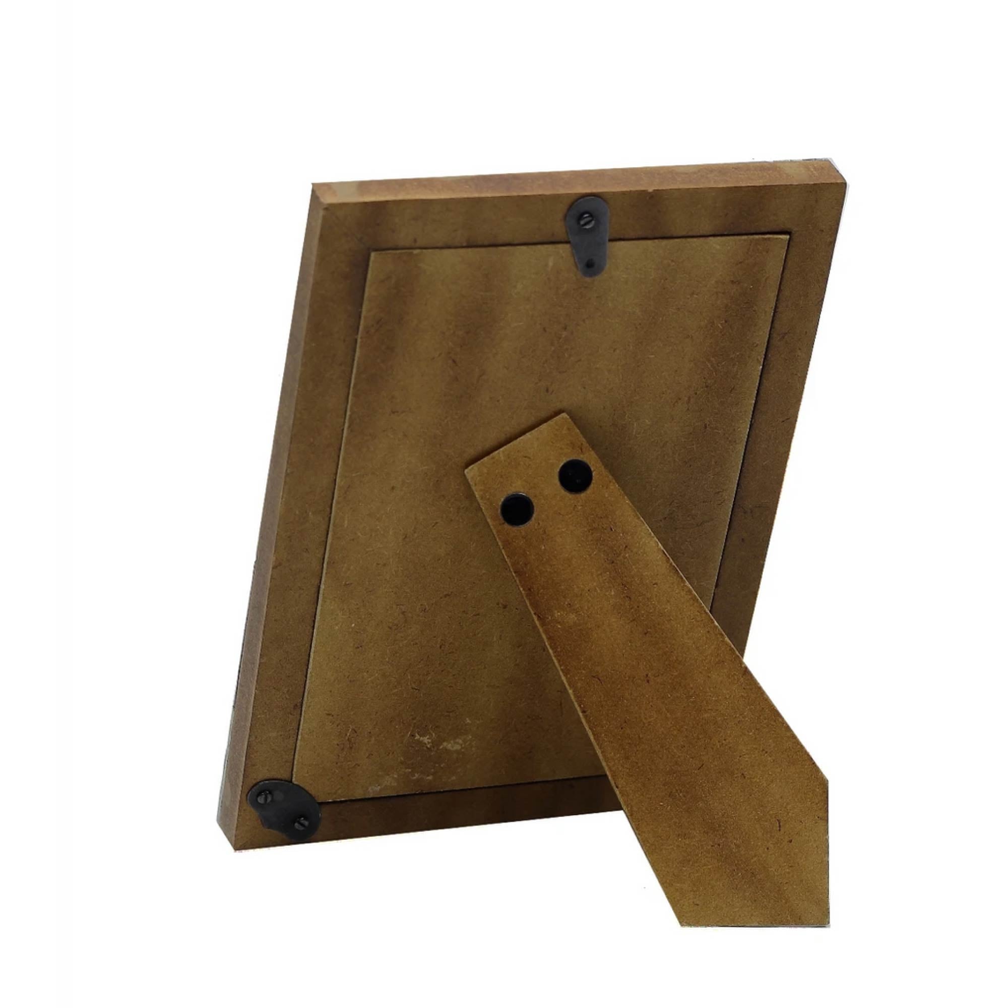 Cream buffalo bone curved frame with a wood back