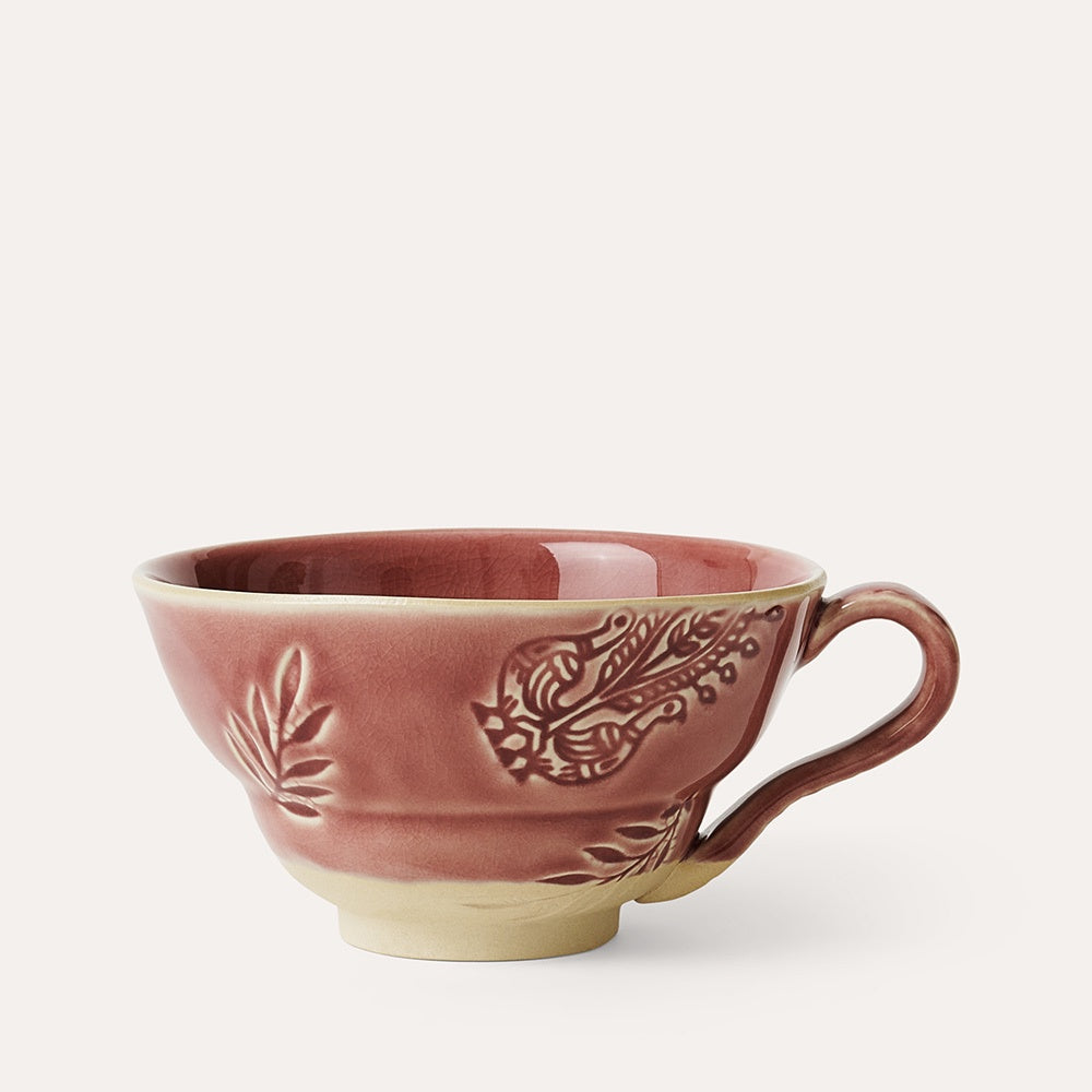 Sthal ceramic cup with handle in old rose