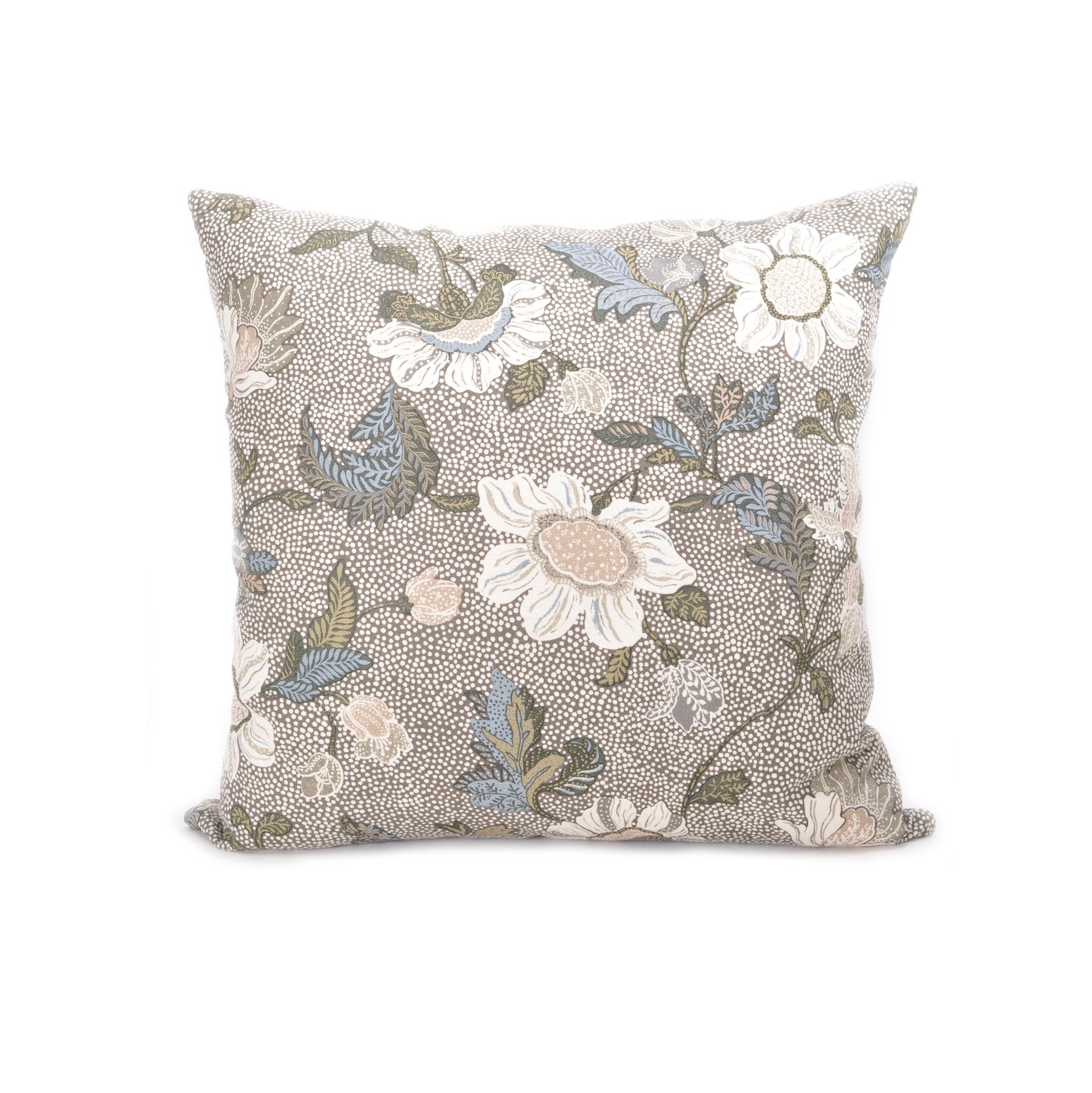 Flower Linen cushion cover in khaki, Ceannis