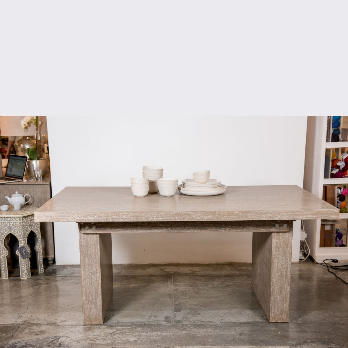 Delabole dining table in mango wood with a natural colour wash