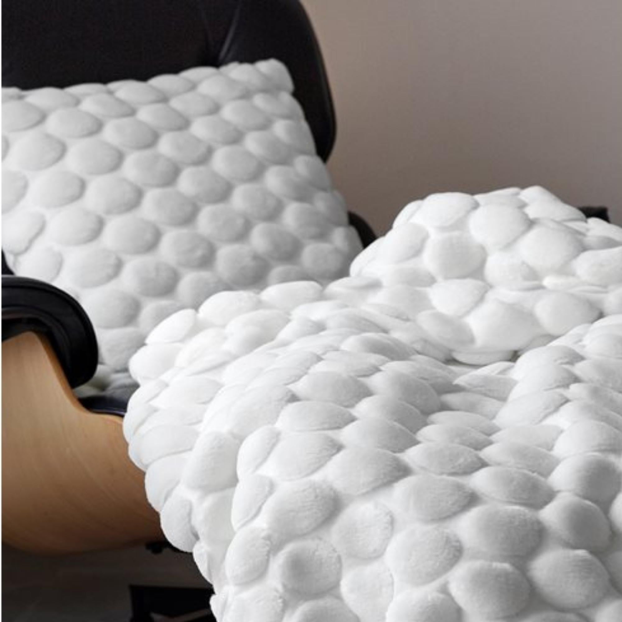 White Egg Velvet Cushion by Ceannis, 50 x 50 cm, cotton velvet reverse side