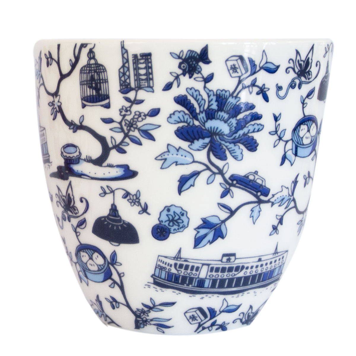 Faux Hong Kong Toile Series chinese Cup S/2