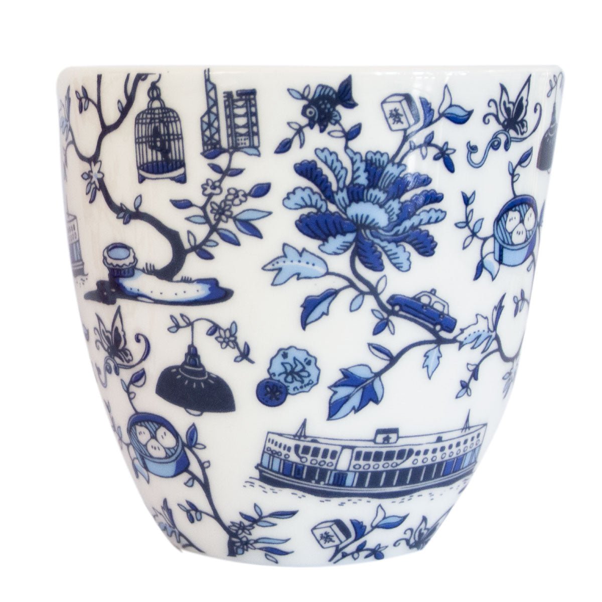 Faux Hong Kong Toile Series chinese Cup S/2
