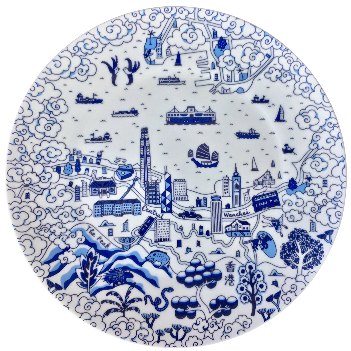 Faux Willow Series HK 10.5'' Plate Blue set of 4
