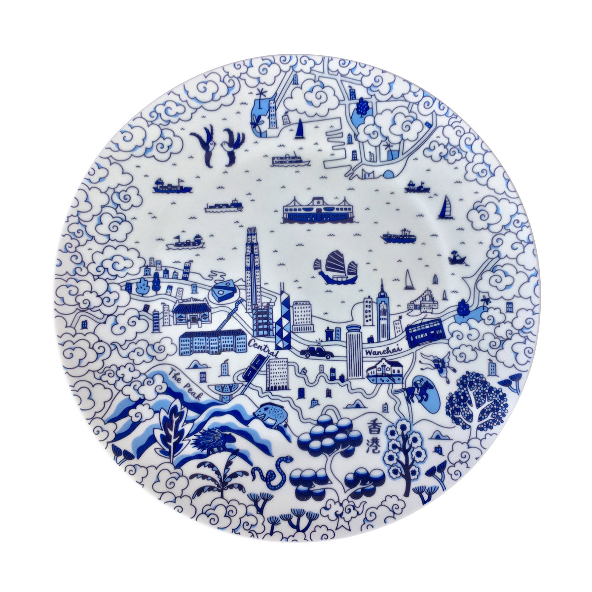 Faux Willow Series HK 10.5'' Plate Blue set of 4