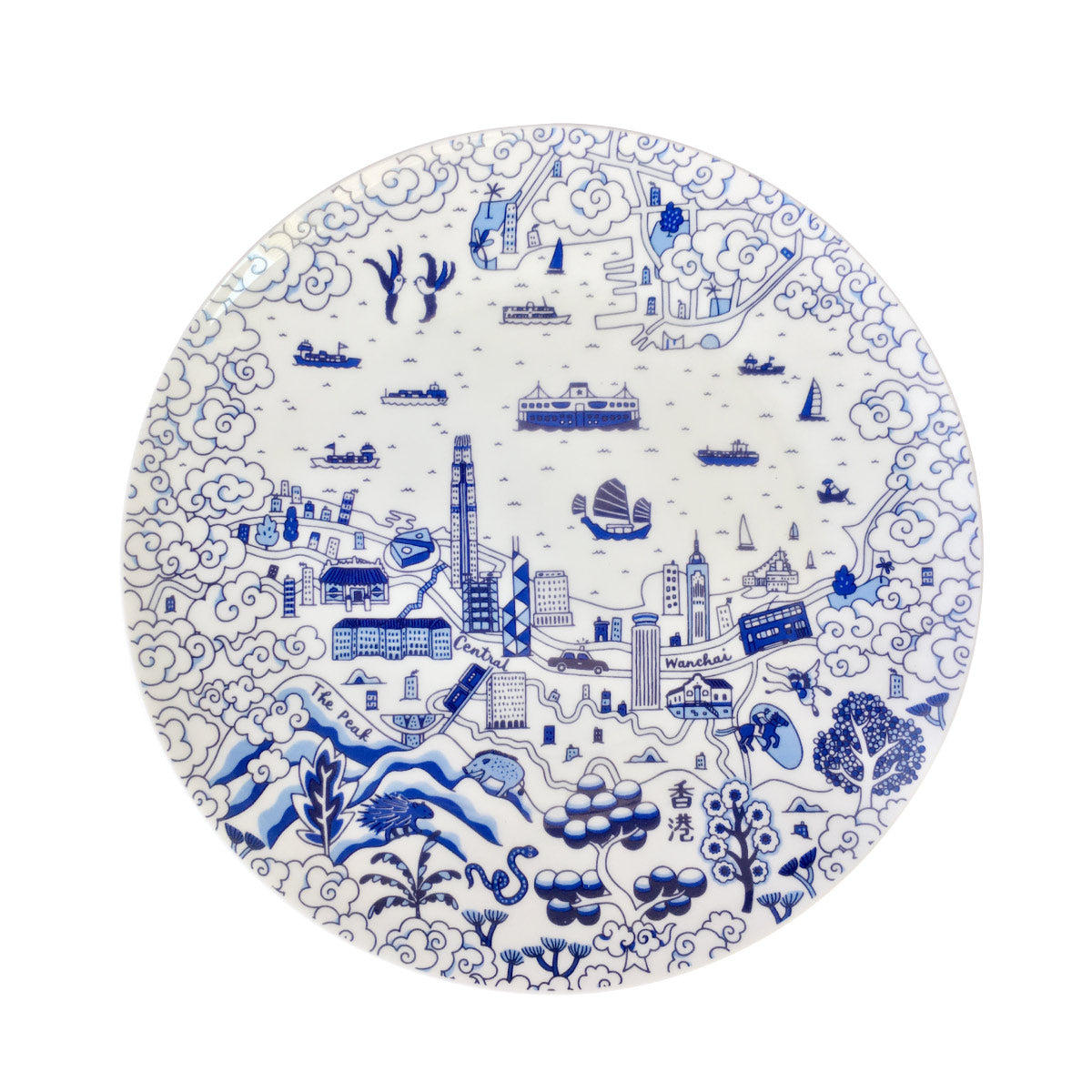 Faux Willow Series HK 8'' Plate Blue set of 4