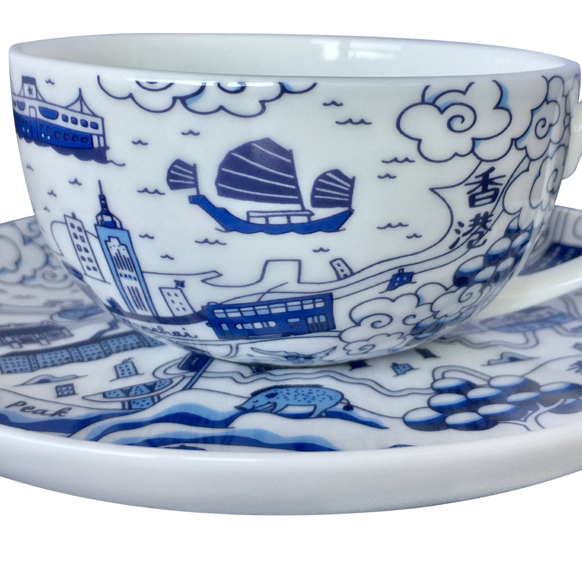 Faux Willow Series HK Cup & Saucer set Blue