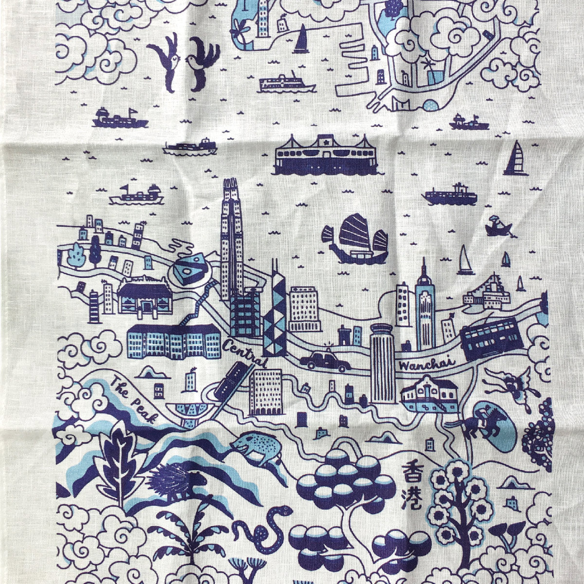 Faux Willow Series HK Tea Towel Blue