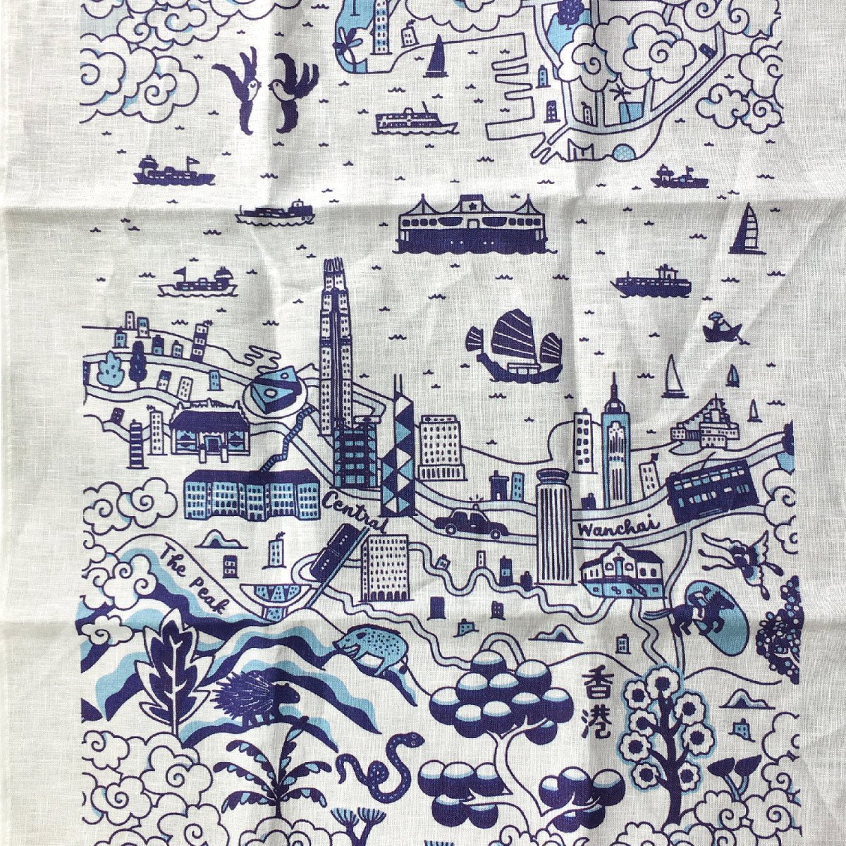 Faux Willow Series HK Tea Towel Blue