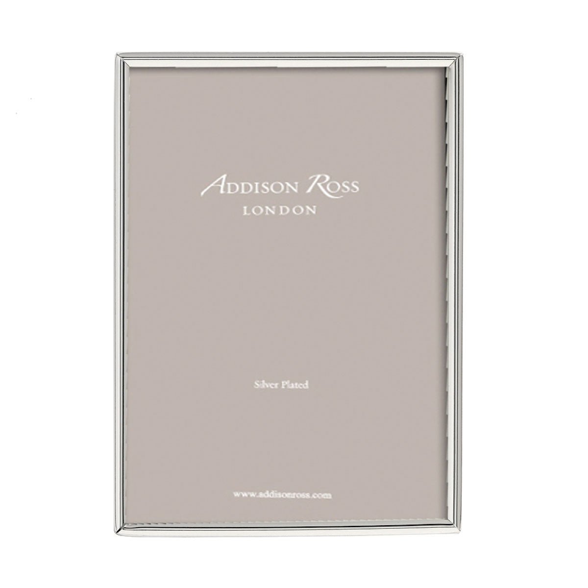 Fine-edged silver-plated photo frame by Addison Ross, 4 x 6 or 5 x 7 inch, black velvet back