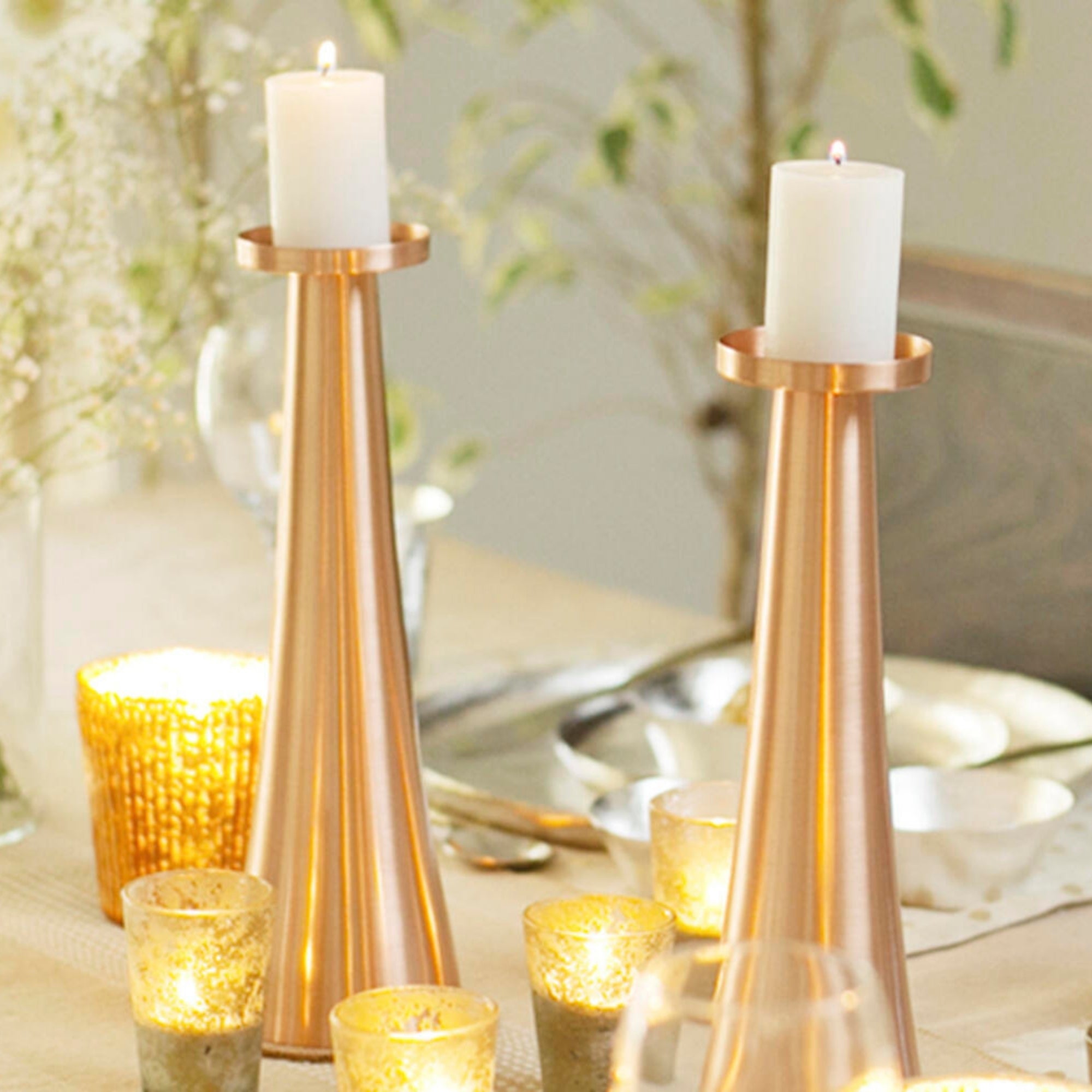 Handmade copper candle holder