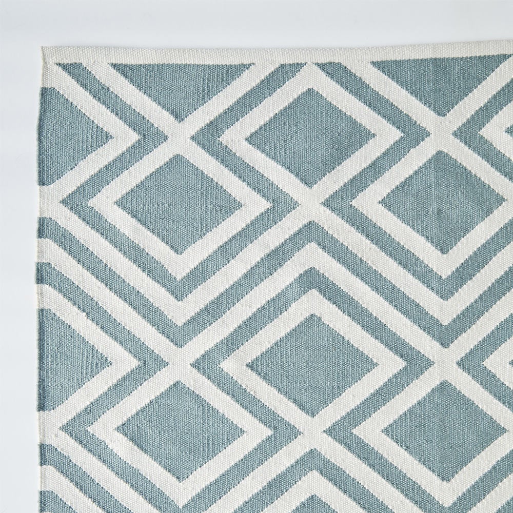 Teal Iris rug by Weaver Green, close-up of weave