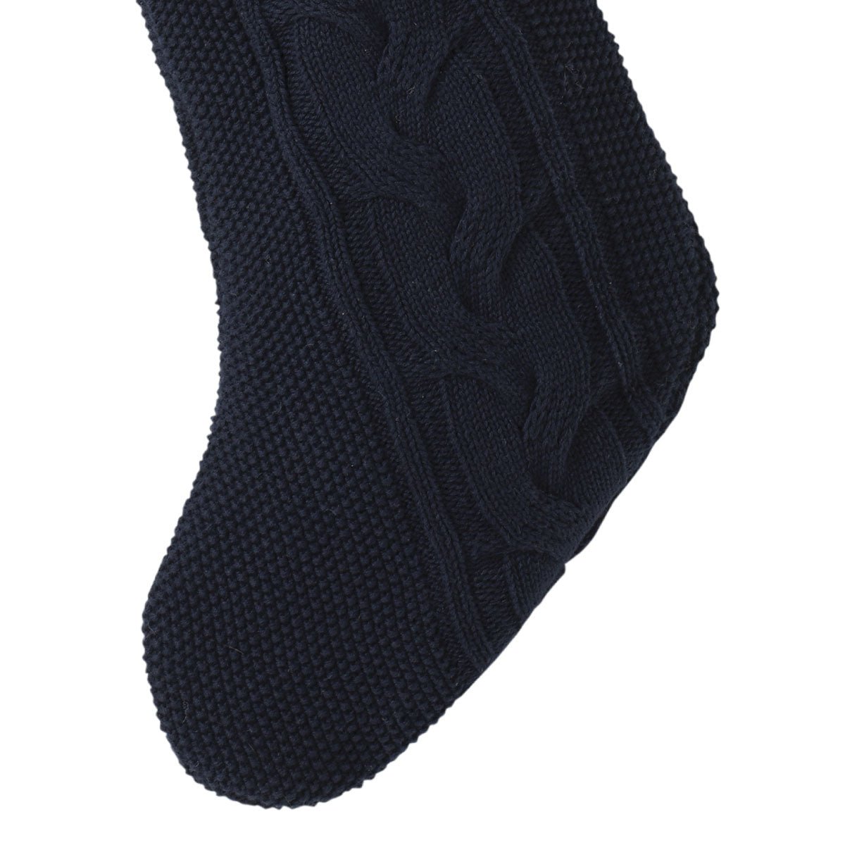 Knitted Stripe christmas Stocking Navy