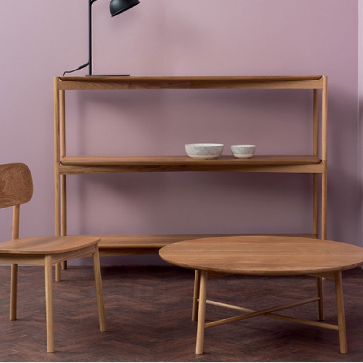 Large radial bookshelf in matt-lacquered American oak by Citta, 155 x 40 x 106.5 cm