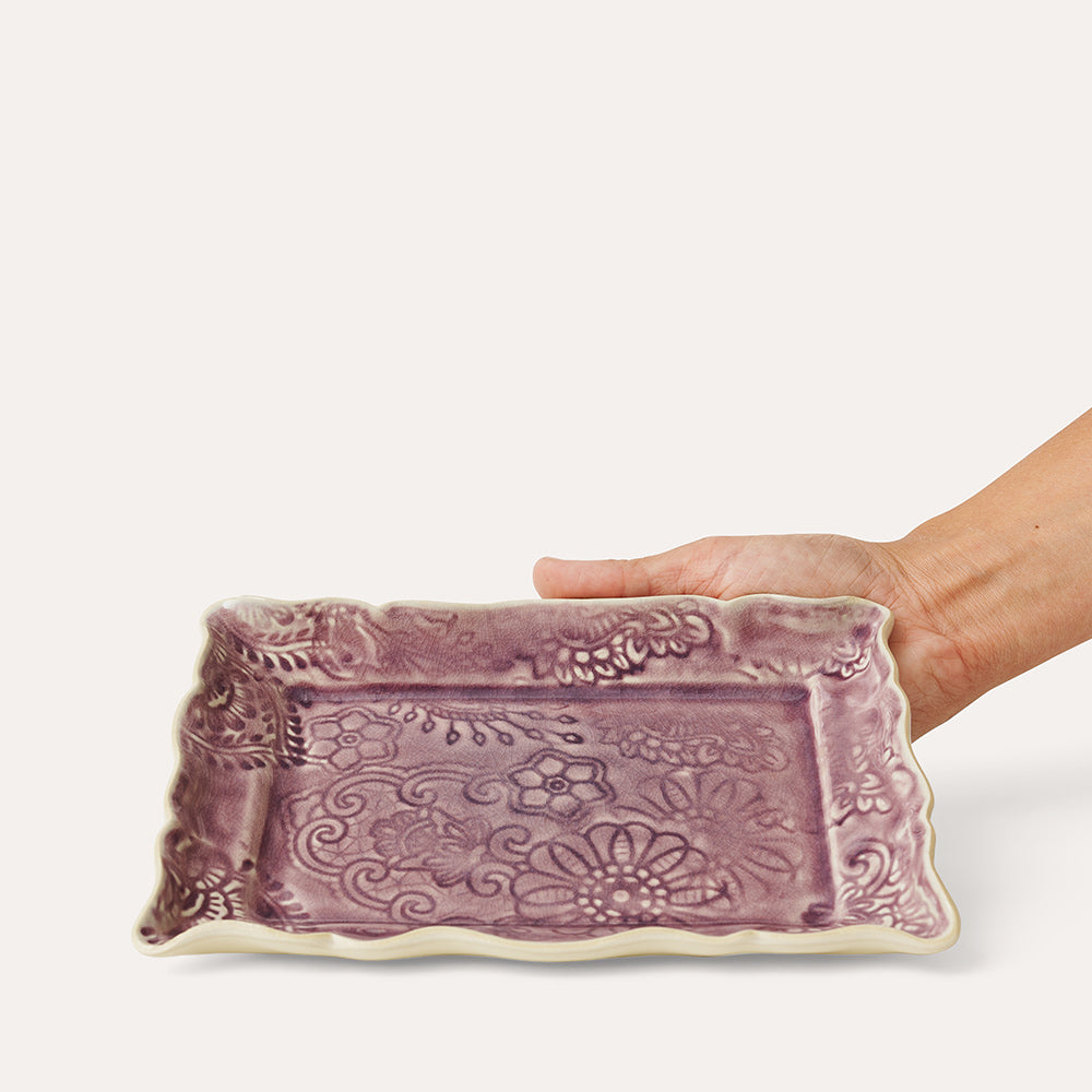 Lavender Sthal appetiser plate, ovenproof ceramic, made in Portugal