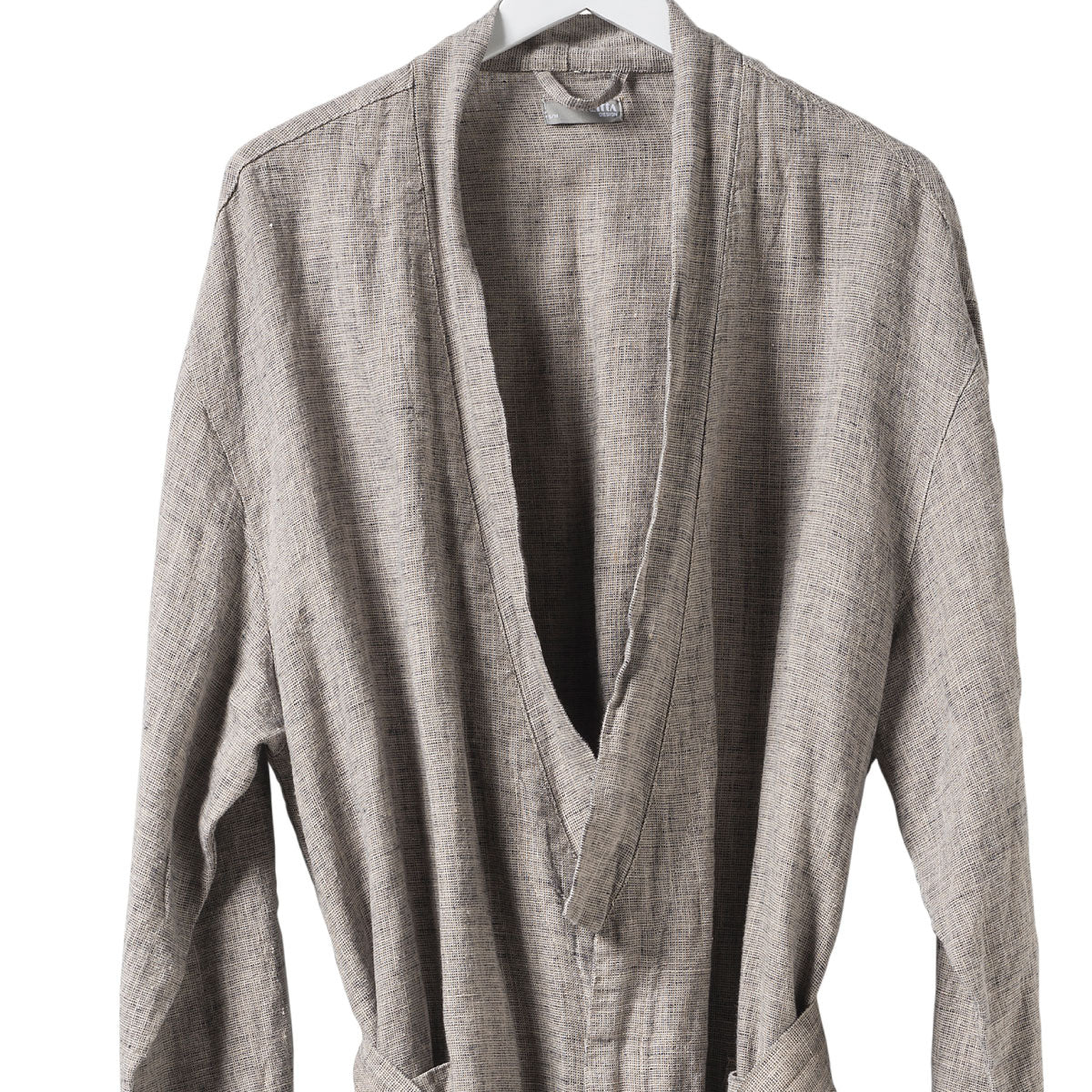Men's Linen Blk/Nat Dressing Gown