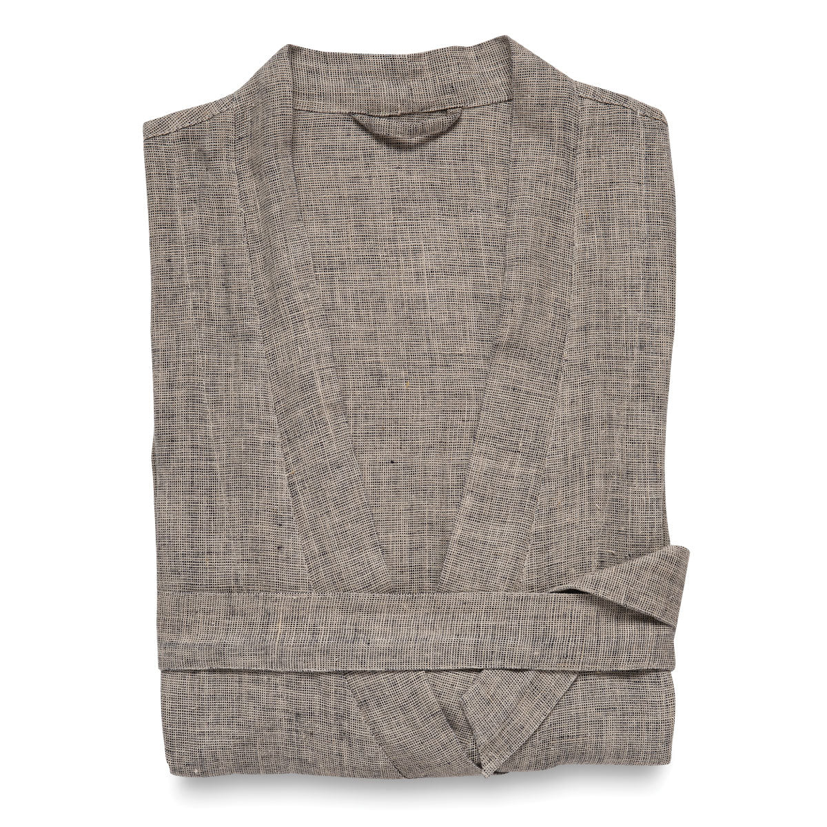 Men's Linen Blk/Nat Dressing Gown