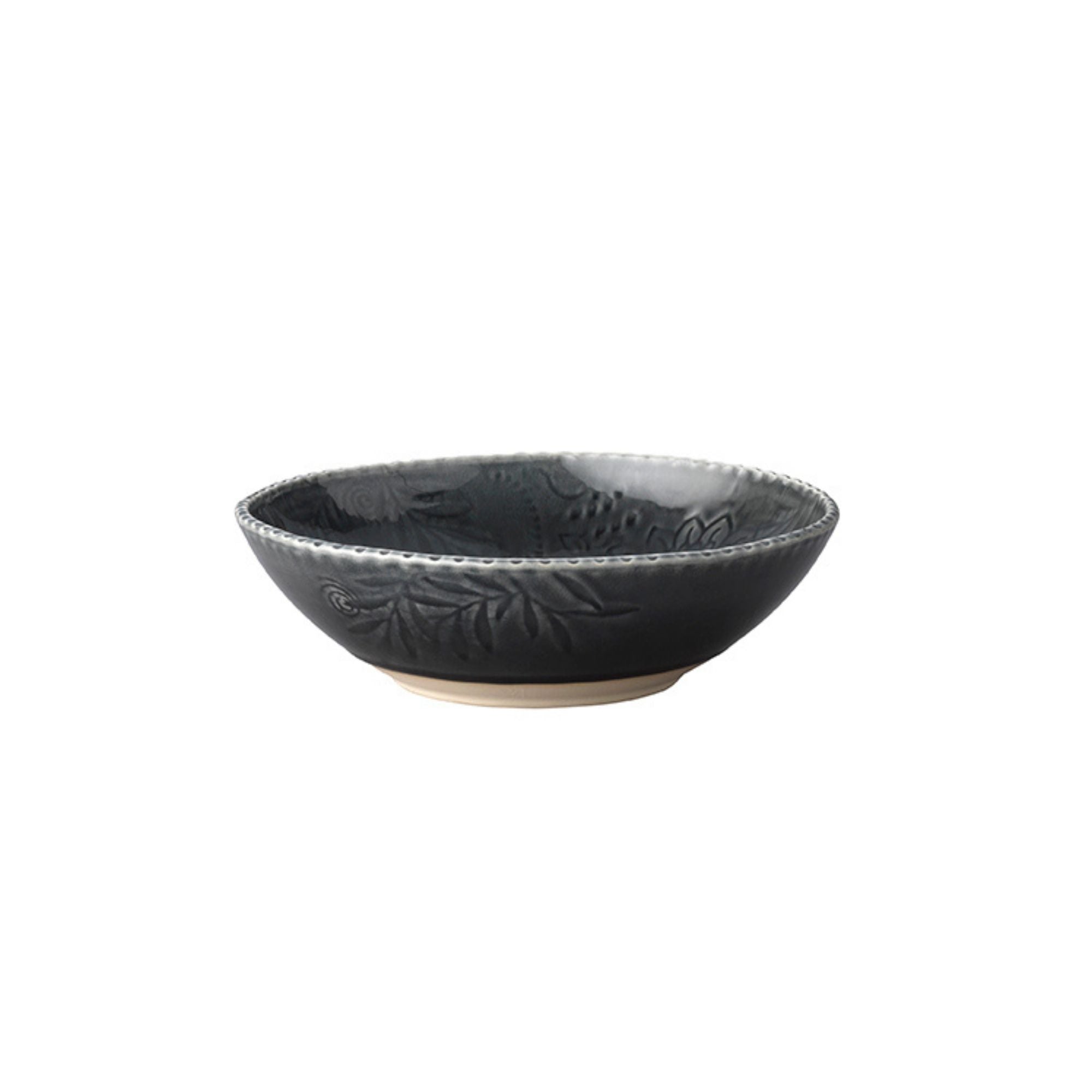 Sthal thunder small serving bowl, cracked glaze stoneware, detail