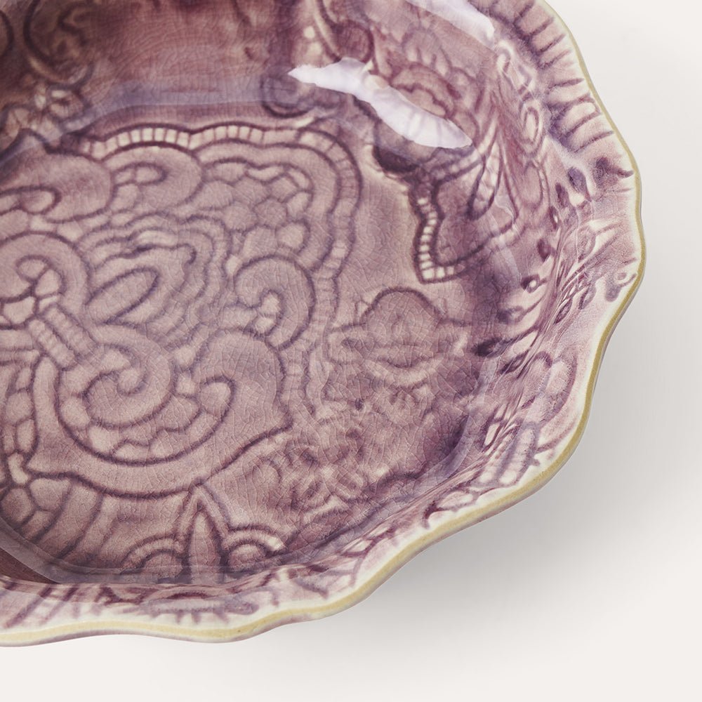 Sthal lavender ceramic bowl, 17cm stoneware, side view