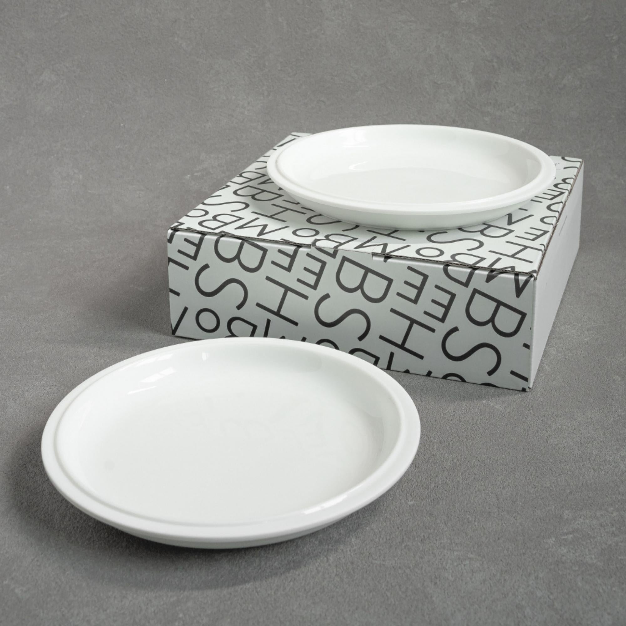 Tinge white porcelain side plate set of 2 with exposed raw rim, 20cm