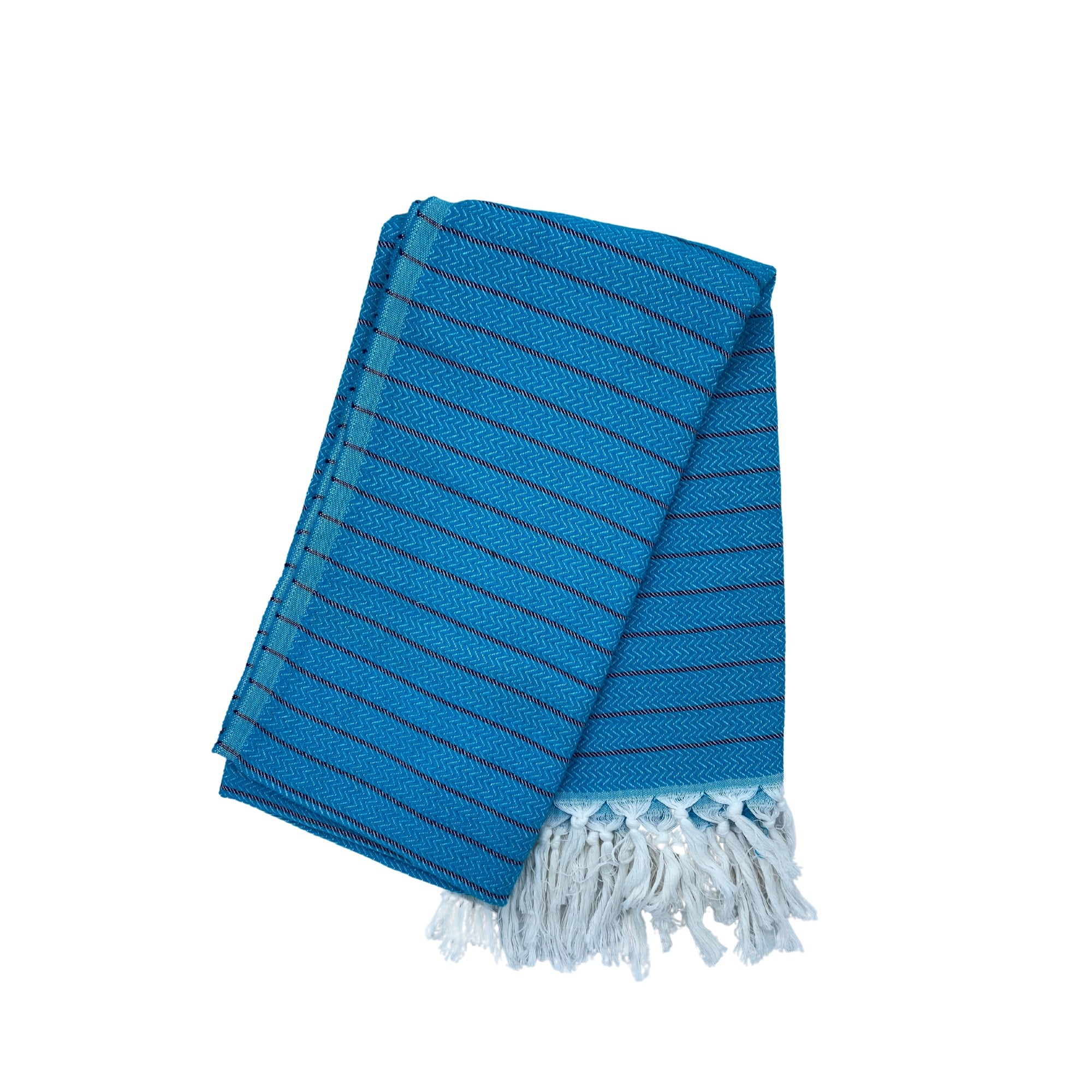 Aktif Turkish beach towel in turquoise, flat weave cotton, 96 x 180cm