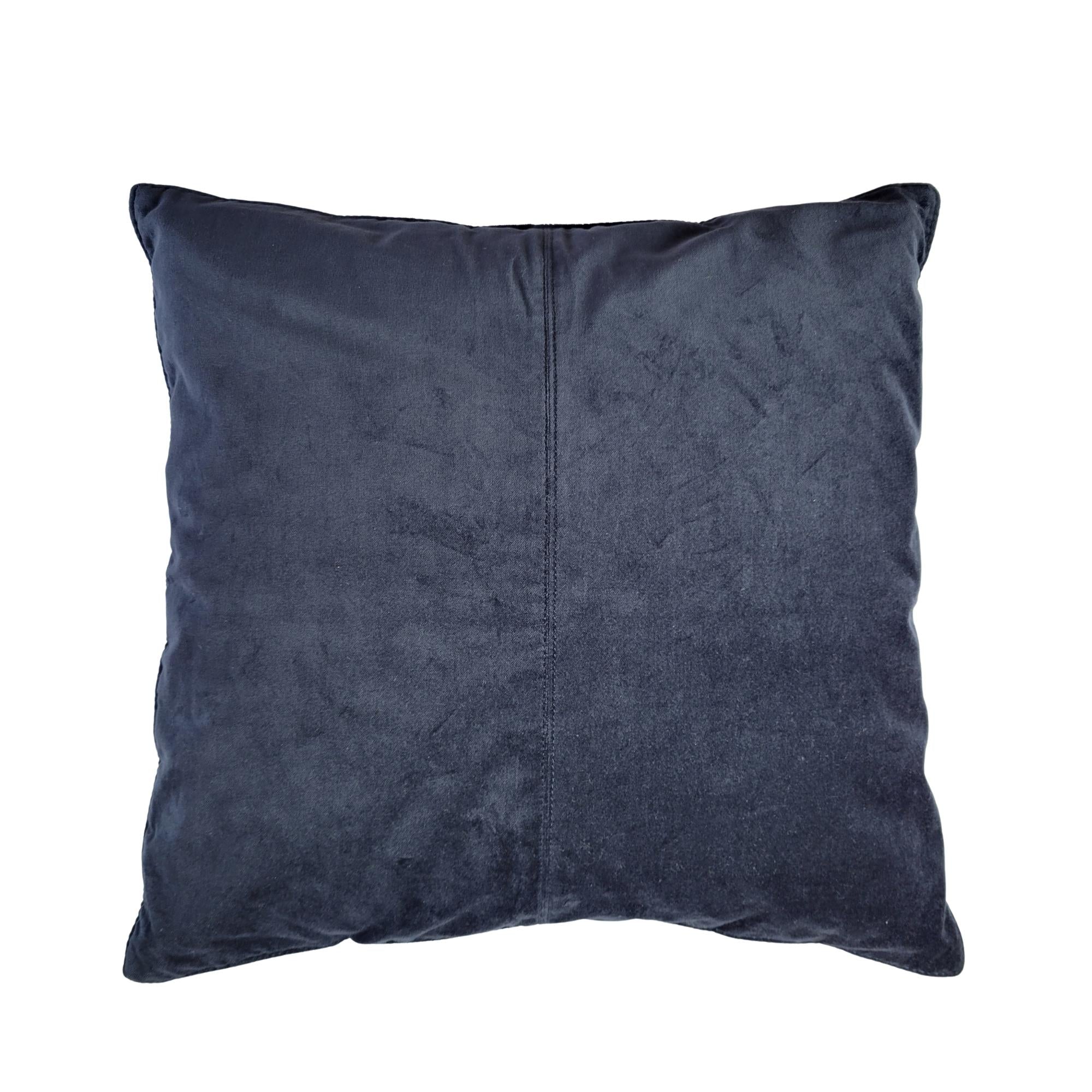 Blueberry cotton velvet cushion cover, 50 x 50cm, zip close