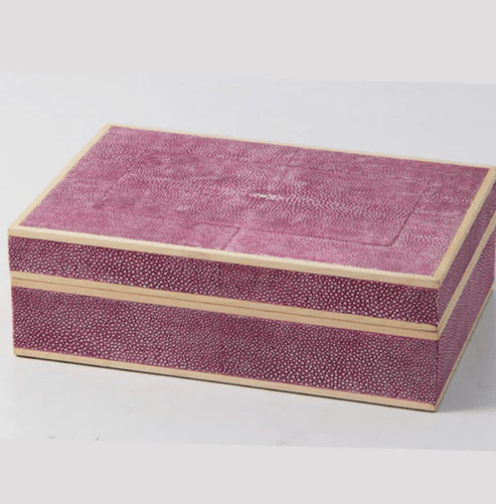 Shagreen collection at Inside Living Hong Kong: faux shagreen trays, boxes and barware