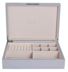 Chiffon high-gloss lacquer jewellery box lined in cream suede