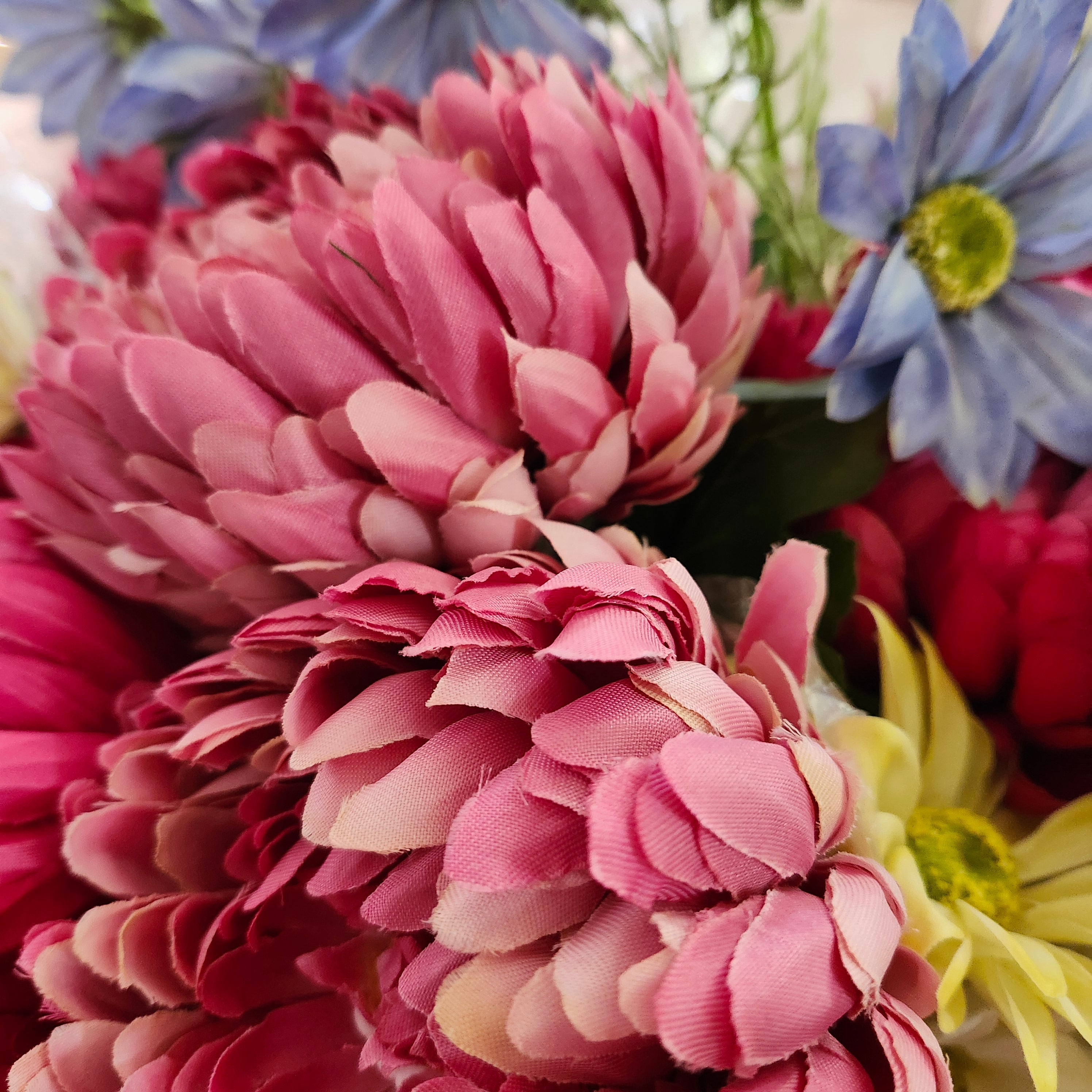 Artificial peony bloom in deep pink