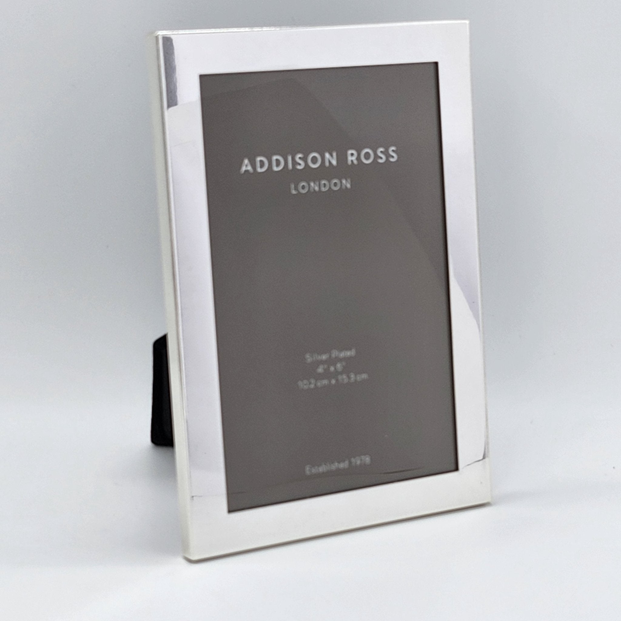 Addison Ross silver-plated photo frame with squared corners and narrow 15mm border