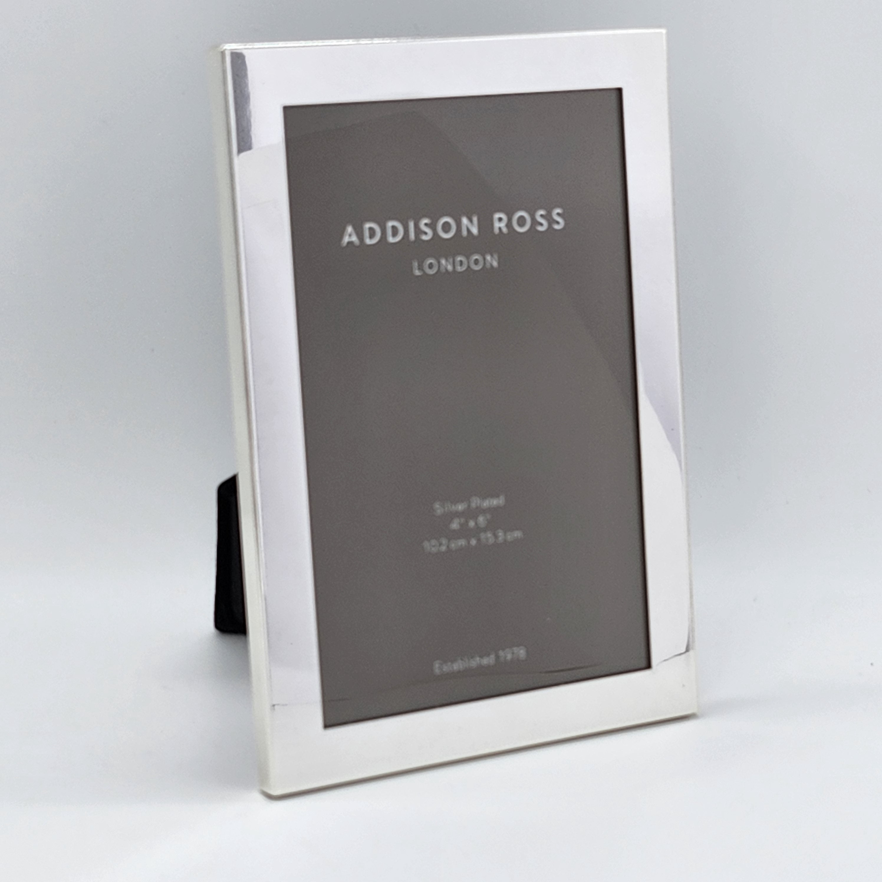 Addison Ross silver-plated photo frame with squared corners and narrow 15mm border
