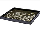 Addison Ross black lacquer Chinoiserie serving tray, high-gloss finish