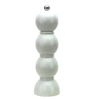 Bobbin salt or pepper mill in white lacquer